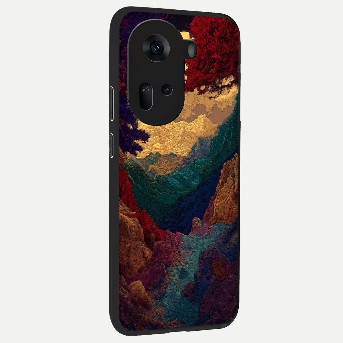  Mystic Valley Light back cover For Oppo Reno 11 5G slim fit glass case with vibrant aesthetic design