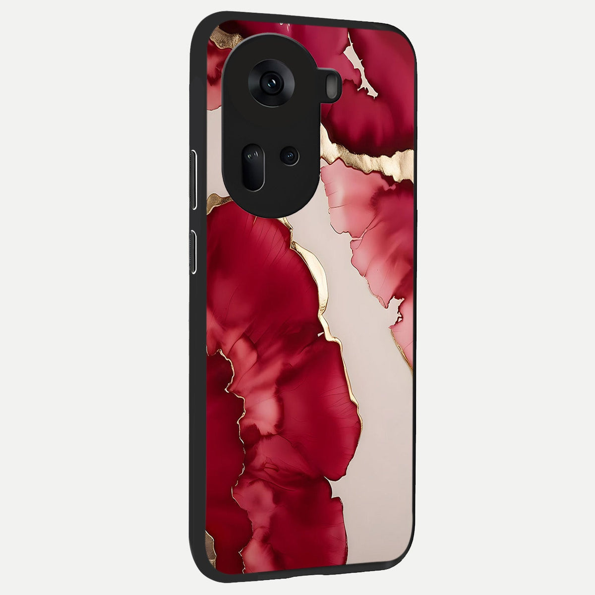  Pink And White Marble back cover For Oppo Reno 11 5G slim fit glass case with vibrant aesthetic design