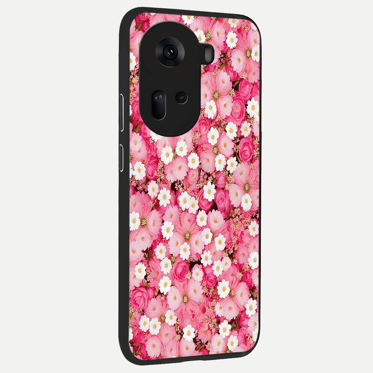  Pink Daisy Bliss back cover For Oppo Reno 11 5G slim fit glass case with vibrant aesthetic design