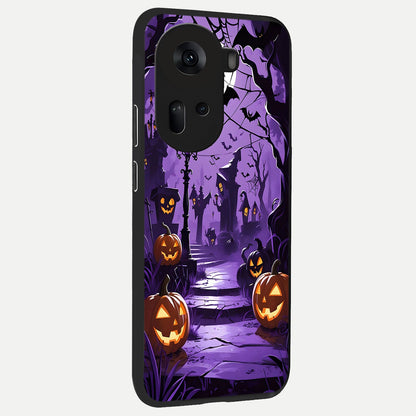  Pumpkin Patch Halloween back cover For Oppo Reno 11 5G slim fit glass case with vibrant aesthetic design