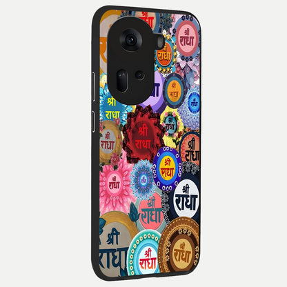  Radha Divine Bloom back cover For Oppo Reno 11 5G slim fit glass case with vibrant aesthetic design