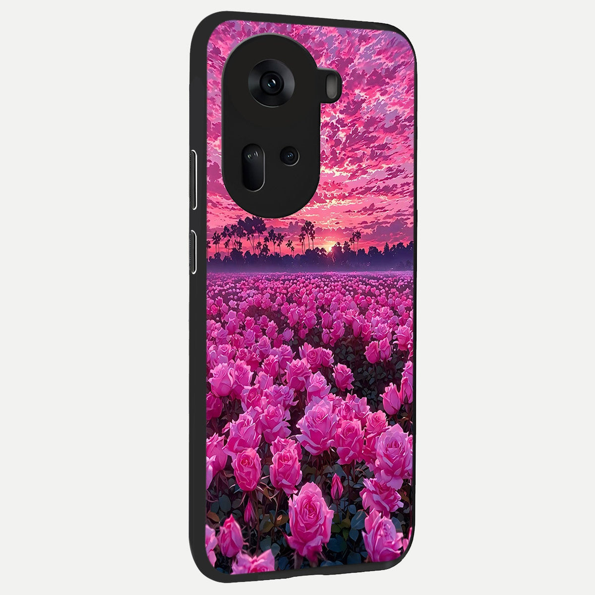  Rose Sunset Valley back cover For Oppo Reno 11 5G slim fit glass case with vibrant aesthetic design