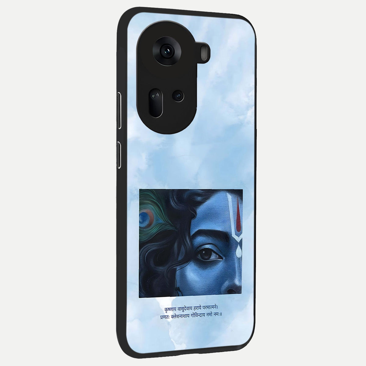  Spiritual Krishna back cover For Oppo Reno 11 5G slim fit glass case with vibrant aesthetic design