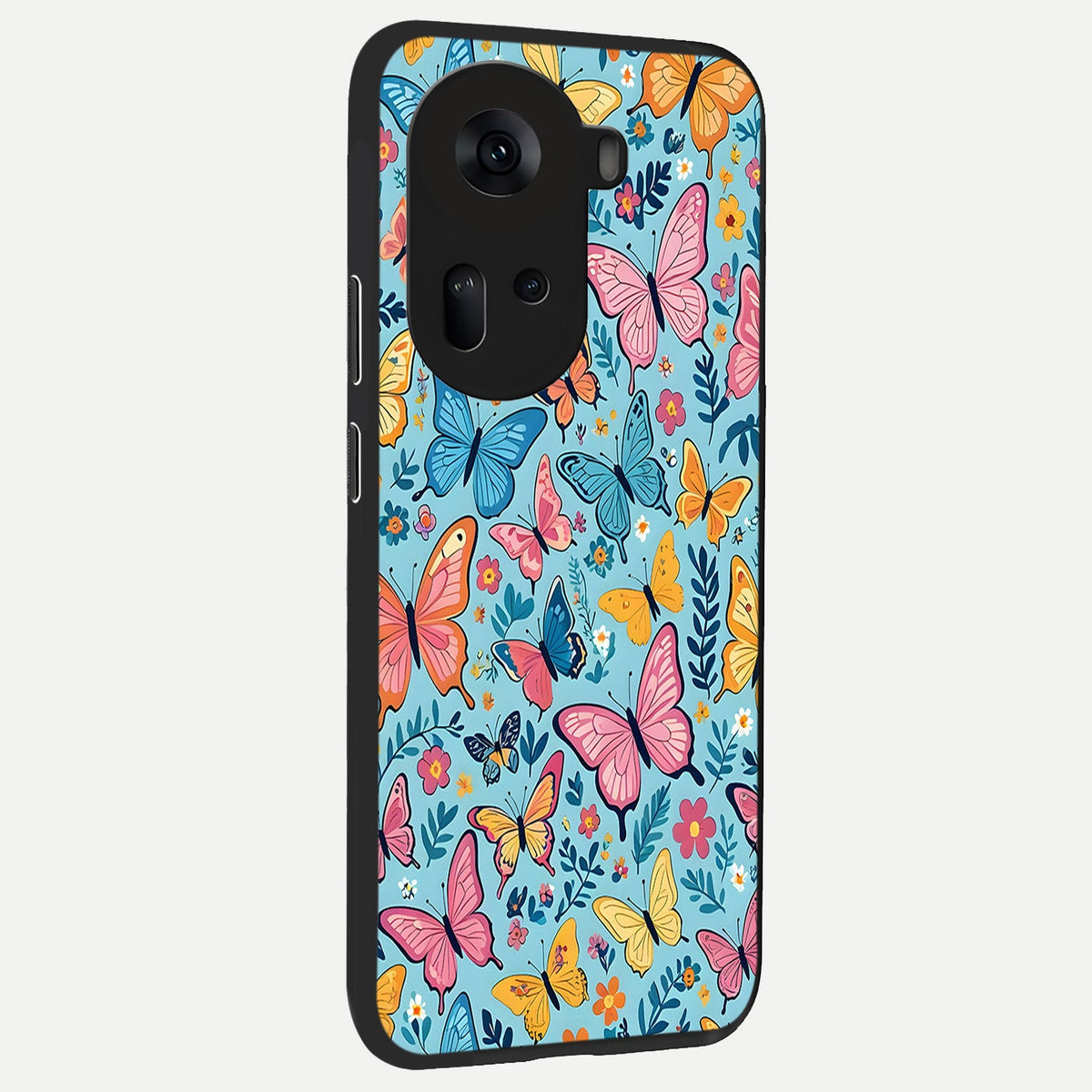  Spring Wing Garden back cover For Oppo Reno 11 5G slim fit glass case with vibrant aesthetic design