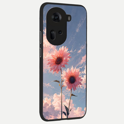  Sun Moon Balance back cover For Oppo Reno 11 5G slim fit glass case with vibrant aesthetic design