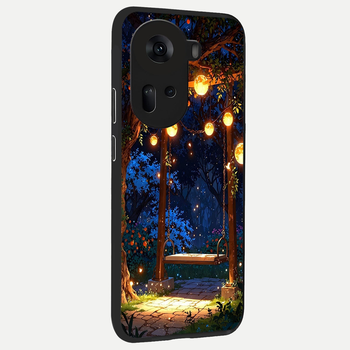  Twilight Garden Swing back cover For Oppo Reno 11 5G slim fit glass case with vibrant aesthetic design