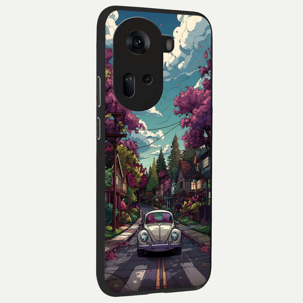  Vintage Street Drive back cover For Oppo Reno 11 5G slim fit glass case with vibrant aesthetic design