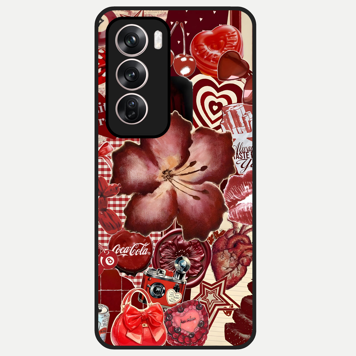  Aesthetic Little Freak Glass Case For Oppo Reno 12 Pro back cover – full design glossy printed glass finish