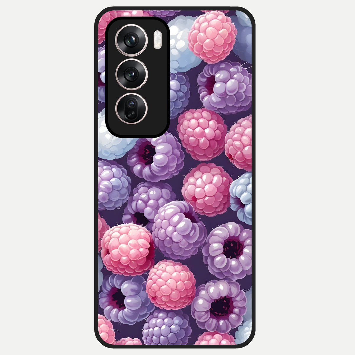  Berry Candy Pop Glass Case For Oppo Reno 12 Pro back cover – full design glossy printed glass finish