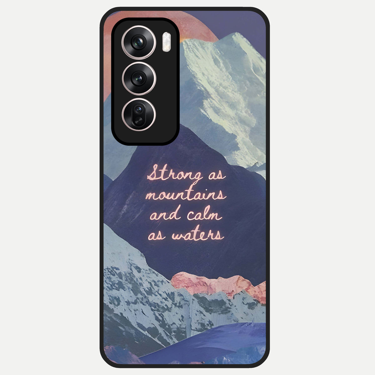  Celestial Mountain Calm Glass Case For Oppo Reno 12 Pro back cover – full design glossy printed glass finish