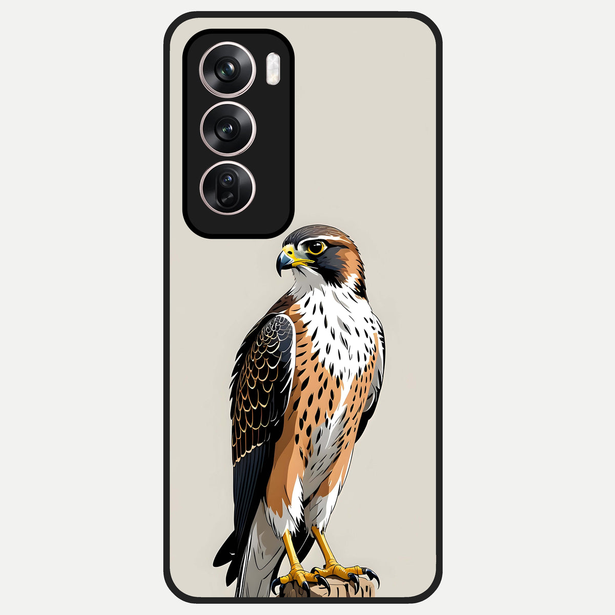  Clever Eagle Glass Case For Oppo Reno 12 Pro back cover – full design glossy printed glass finish
