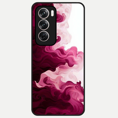  Crimson Wave Flow Glass Case For Oppo Reno 12 Pro back cover – full design glossy printed glass finish