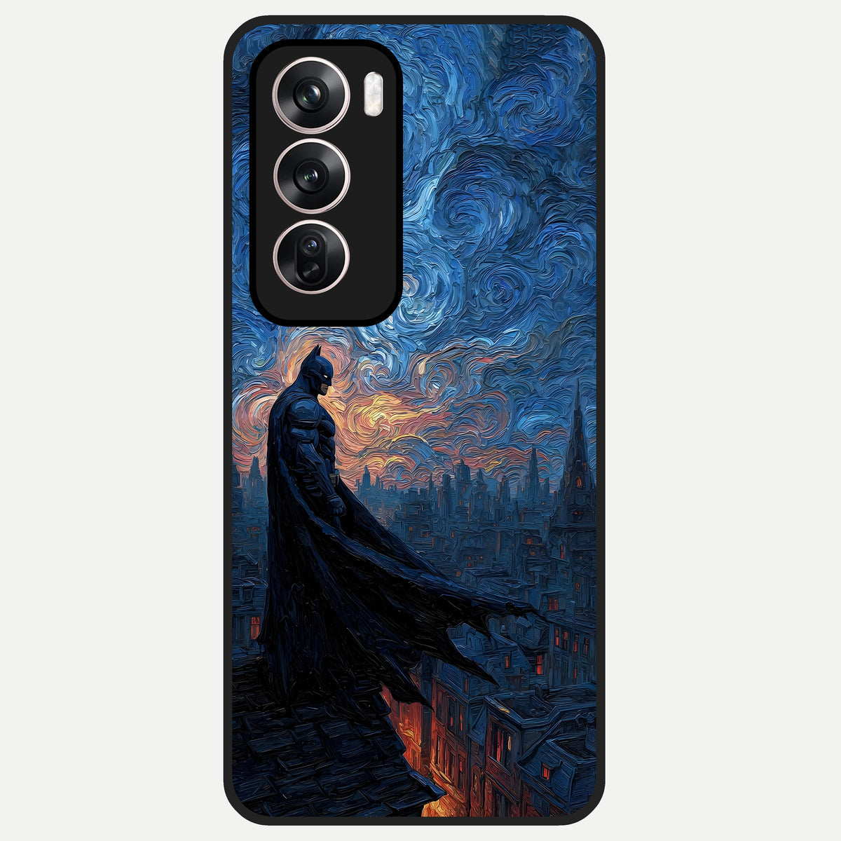  Dark Knight Dusk Glass Case For Oppo Reno 12 Pro back cover – full design glossy printed glass finish