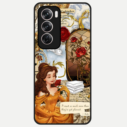  Golden Dream Belle Glass Case For Oppo Reno 12 Pro back cover – full design glossy printed glass finish