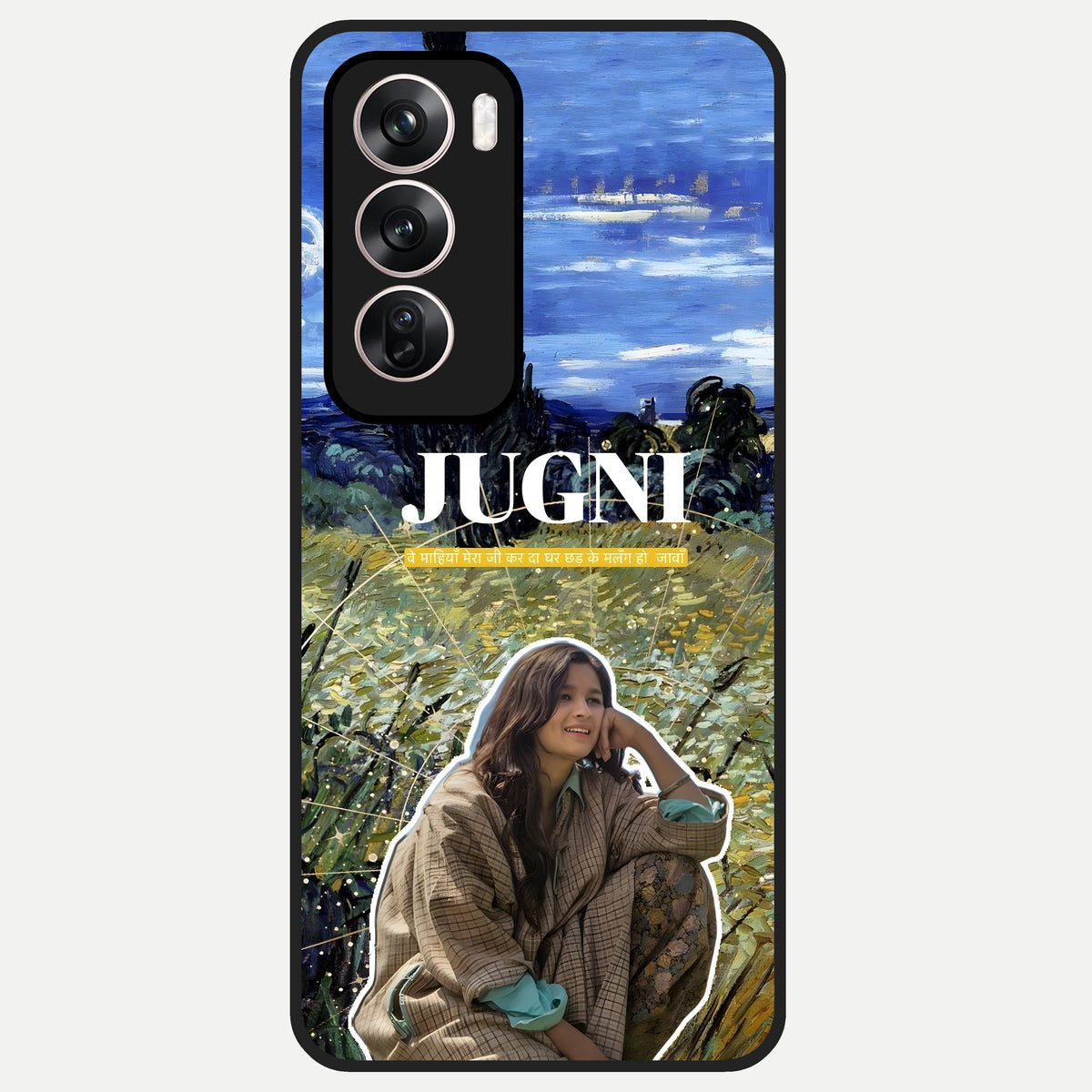  Jugni Soul Vibes Glass Case For Oppo Reno 12 Pro back cover – full design glossy printed glass finish