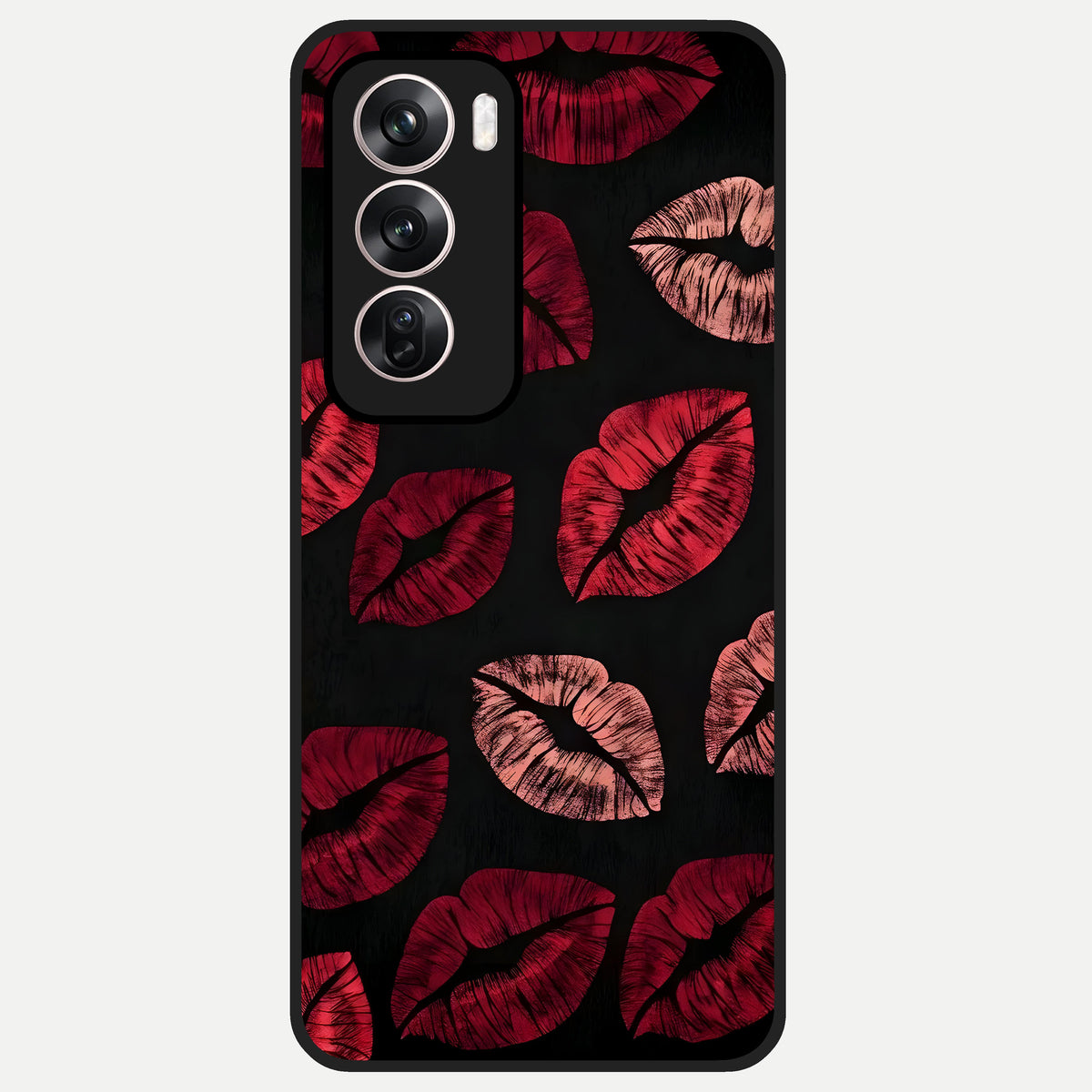  Midnight Kiss Love Glass Case For Oppo Reno 12 Pro back cover – full design glossy printed glass finish