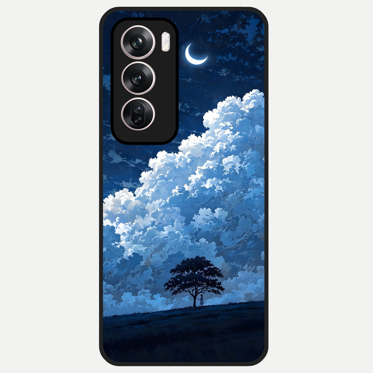  Midnight Sky Serenity Glass Case For Oppo Reno 12 Pro back cover – full design glossy printed glass finish