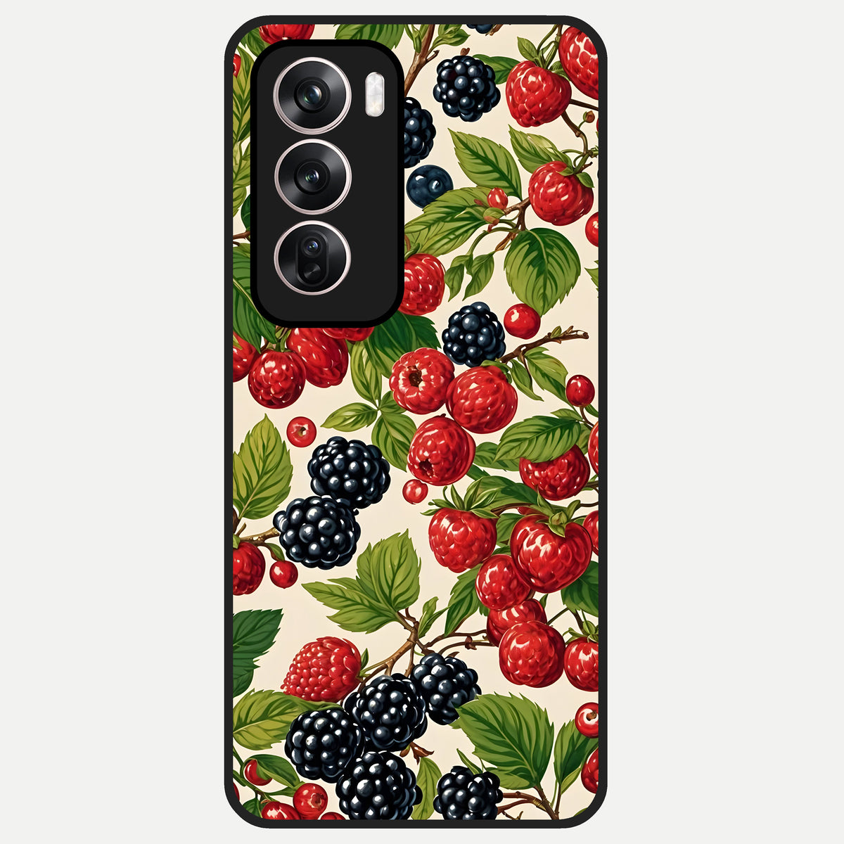  Mixed Berry Collage Glass Case For Oppo Reno 12 Pro back cover – full design glossy printed glass finish