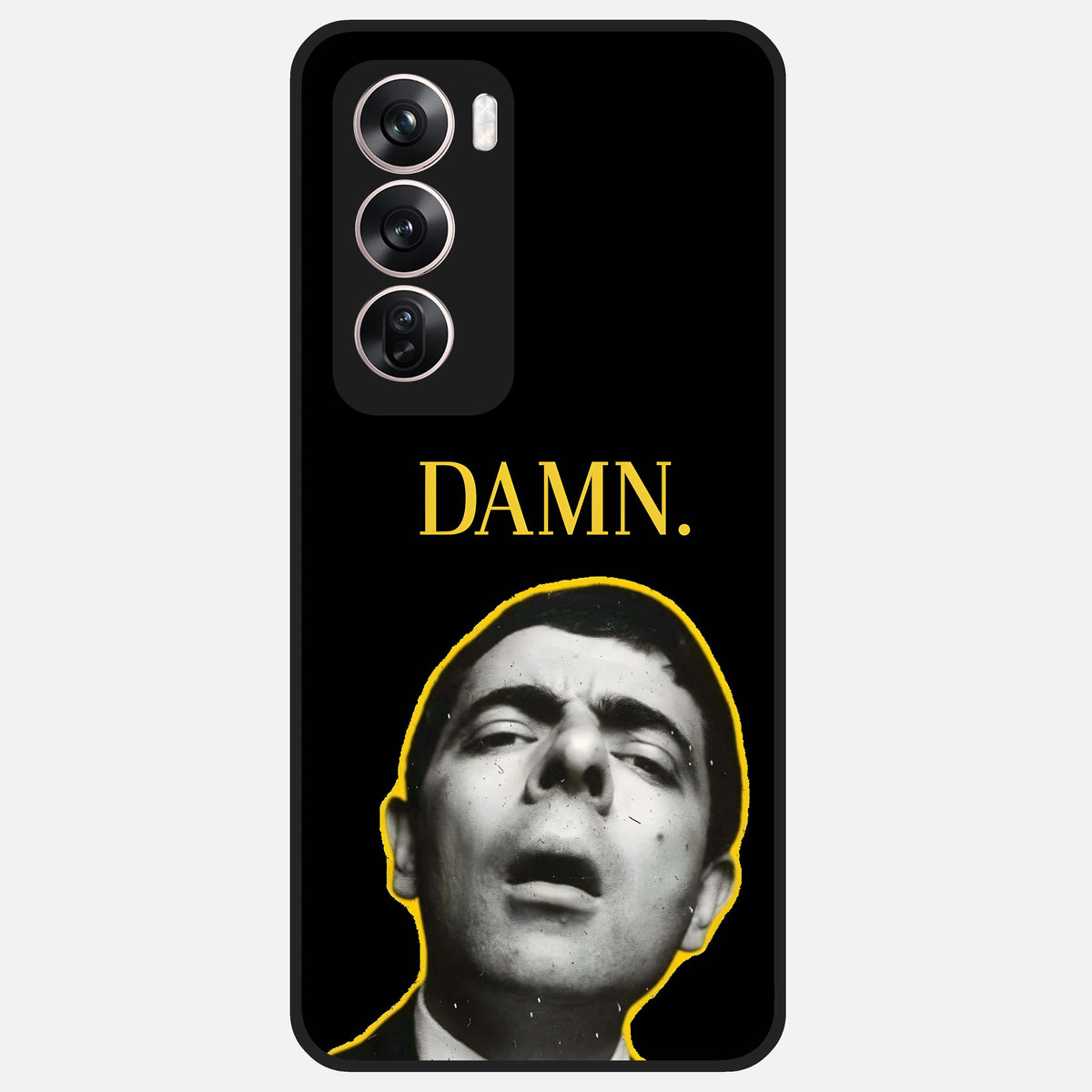  Mr Bean Damn Glass Case For Oppo Reno 12 Pro back cover – full design glossy printed glass finish