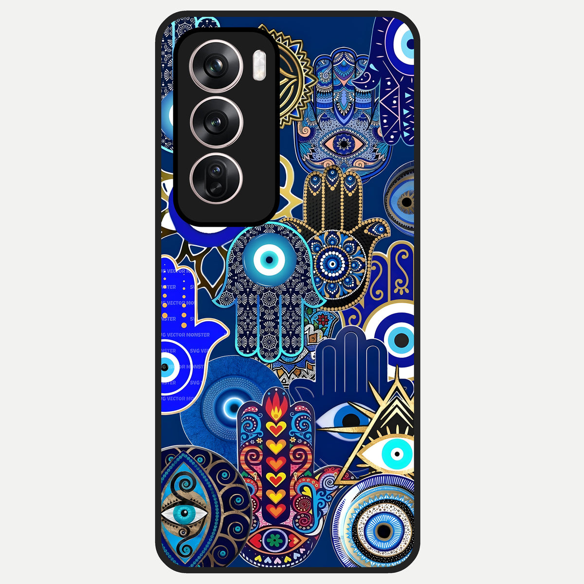  Mystic Palm Guard Glass Case For Oppo Reno 12 Pro back cover – full design glossy printed glass finish
