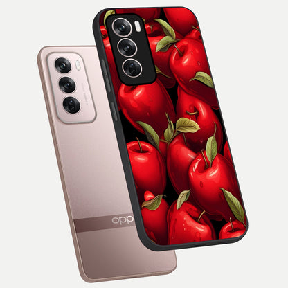  Apple Pattern phone case For Oppo Reno 12 Pro showing premium glass back cover with detailed artwork