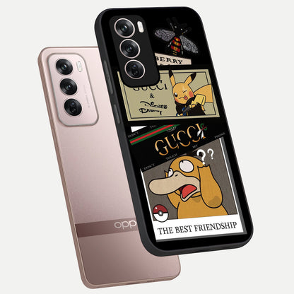  Cartoon Brand Play Mashup phone case For Oppo Reno 12 Pro showing premium glass back cover with detailed artwork
