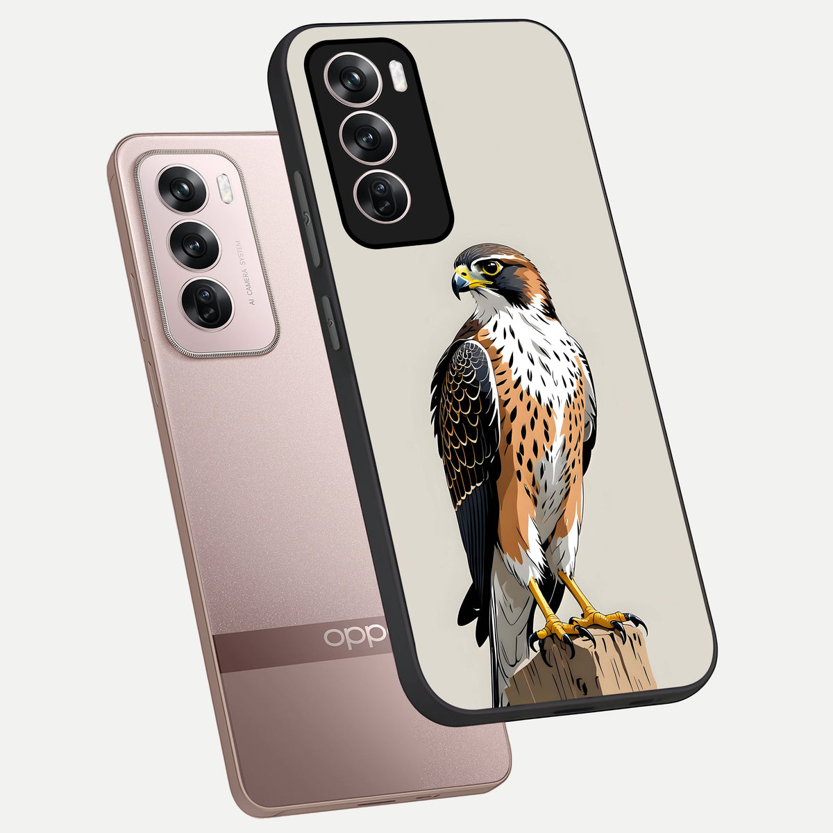  Clever Eagle phone case For Oppo Reno 12 Pro showing premium glass back cover with detailed artwork