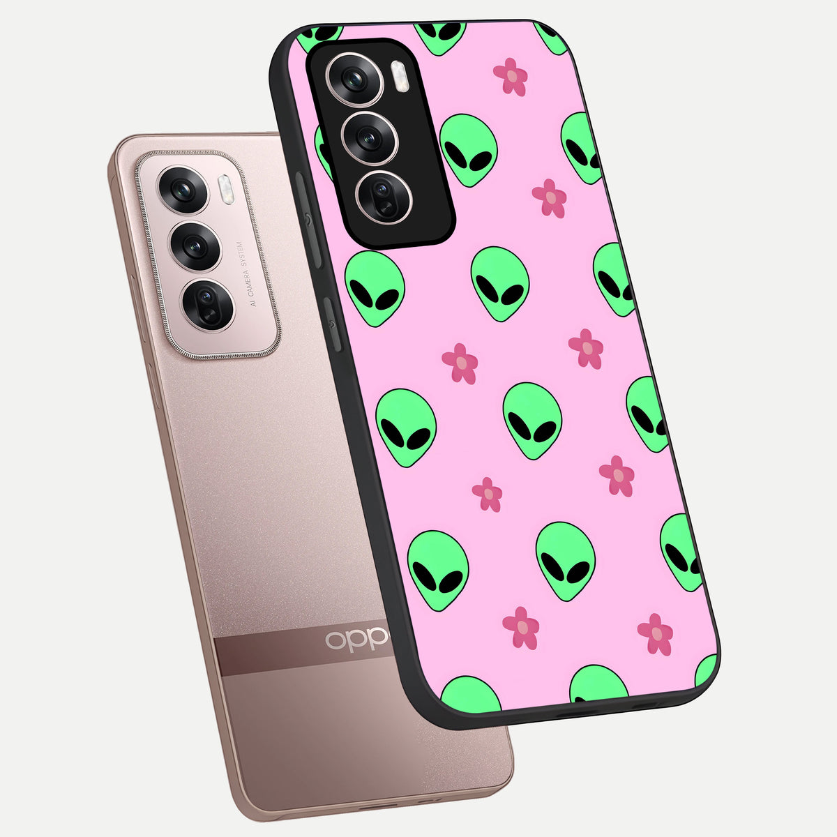  Cosmic Cute Crush phone case For Oppo Reno 12 Pro showing premium glass back cover with detailed artwork