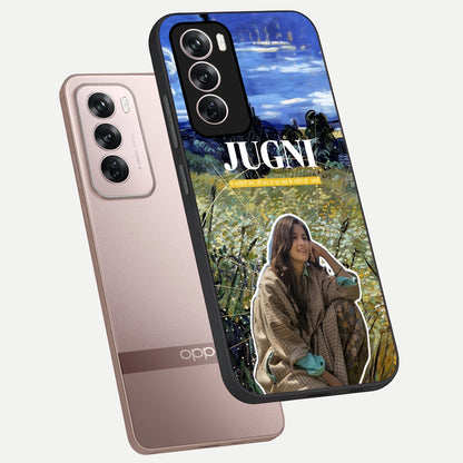  Jugni Soul Vibes phone case For Oppo Reno 12 Pro showing premium glass back cover with detailed artwork