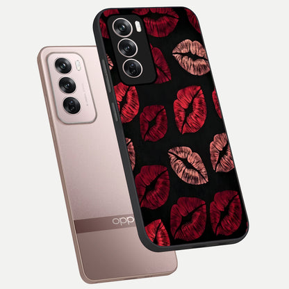  Midnight Kiss Love phone case For Oppo Reno 12 Pro showing premium glass back cover with detailed artwork