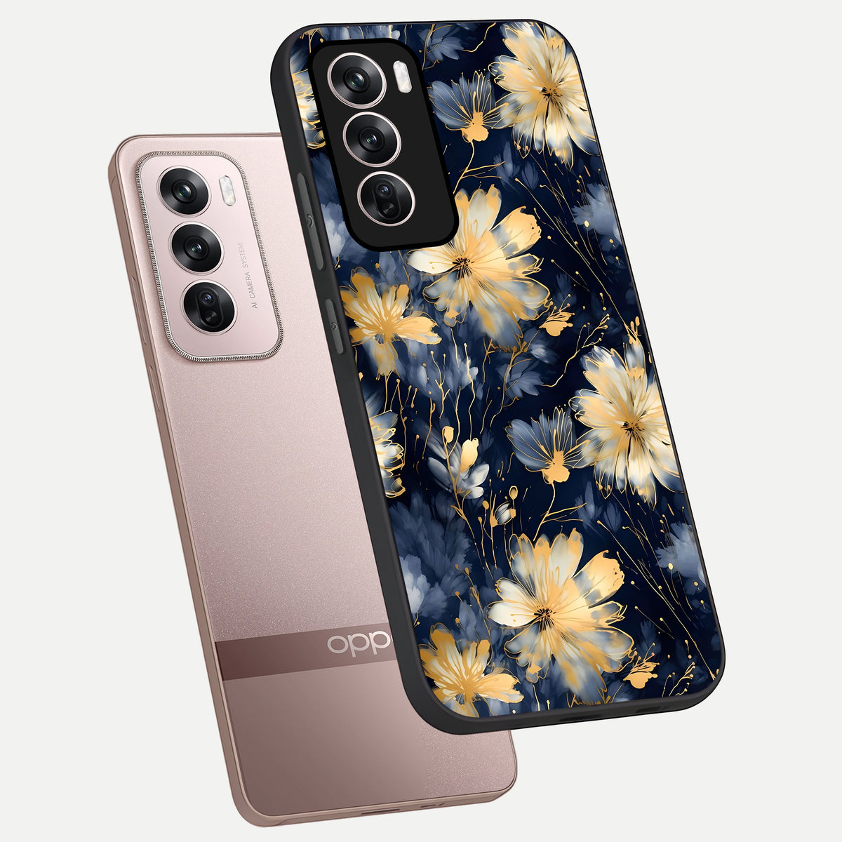  Royal Petal Dream phone case For Oppo Reno 12 Pro showing premium glass back cover with detailed artwork