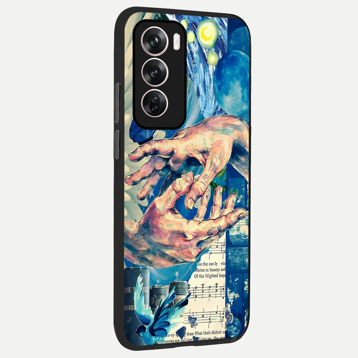  Aesthetic Divider back cover For Oppo Reno 12 Pro slim fit glass case with vibrant aesthetic design