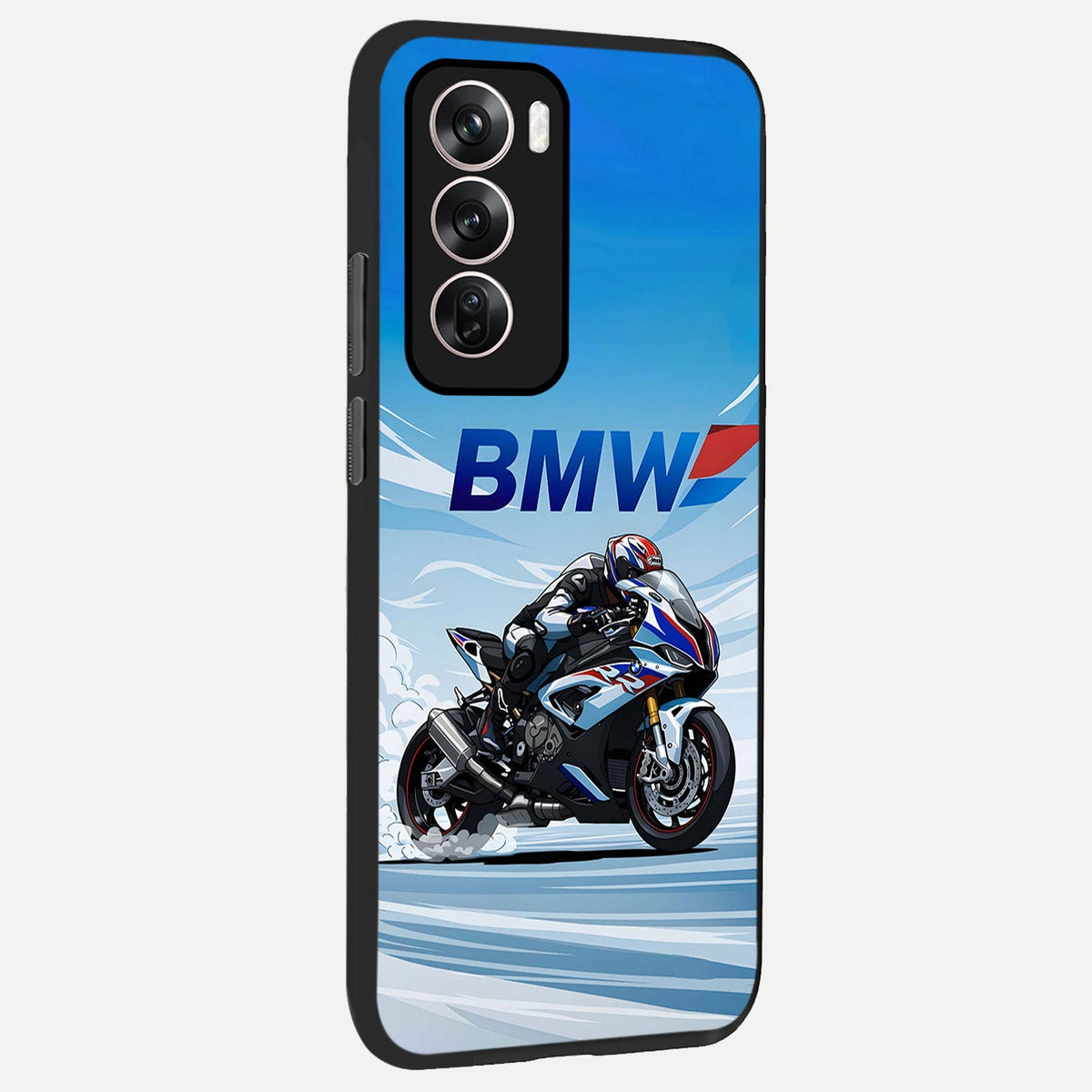  BMW Power Drift back cover For Oppo Reno 12 Pro slim fit glass case with vibrant aesthetic design