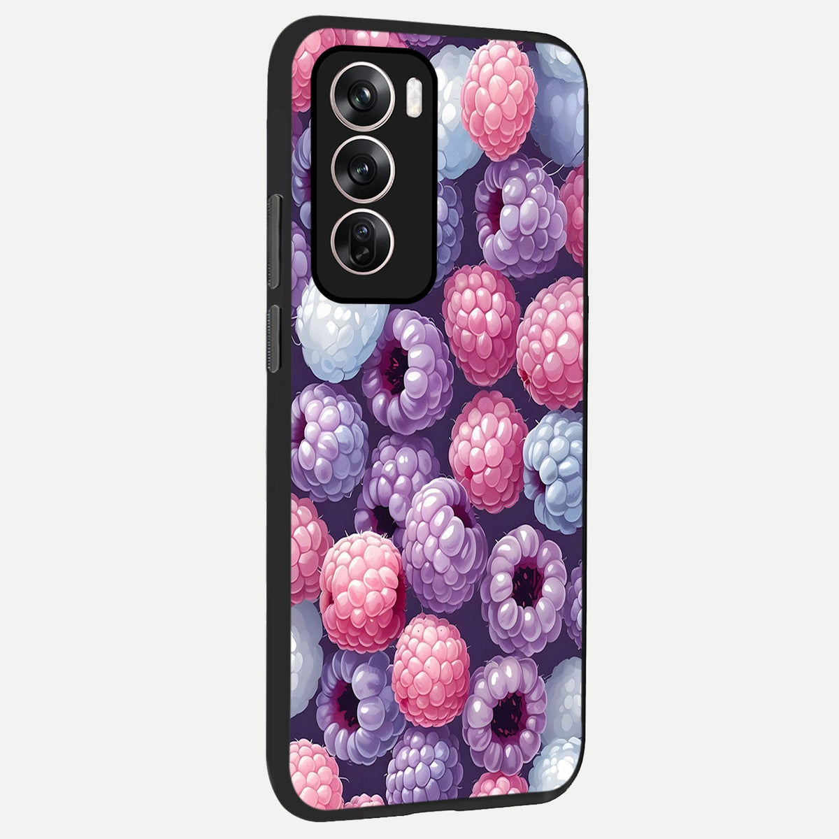 Berry Candy Pop back cover For Oppo Reno 12 Pro slim fit glass case with vibrant aesthetic design