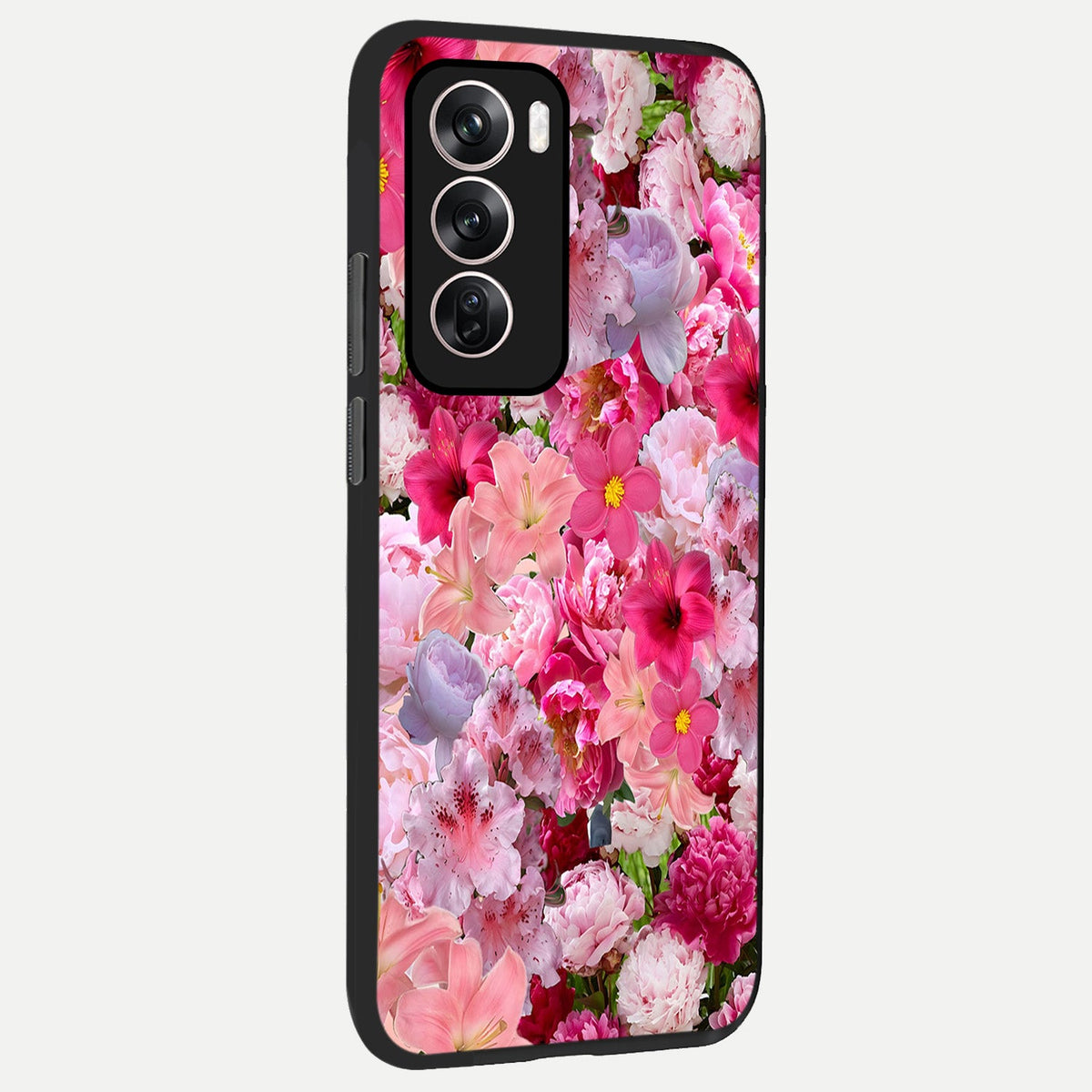  Bloom Crush Fantasy back cover For Oppo Reno 12 Pro slim fit glass case with vibrant aesthetic design