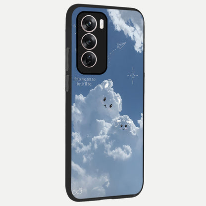  Cloud Bunny Dreams back cover For Oppo Reno 12 Pro slim fit glass case with vibrant aesthetic design