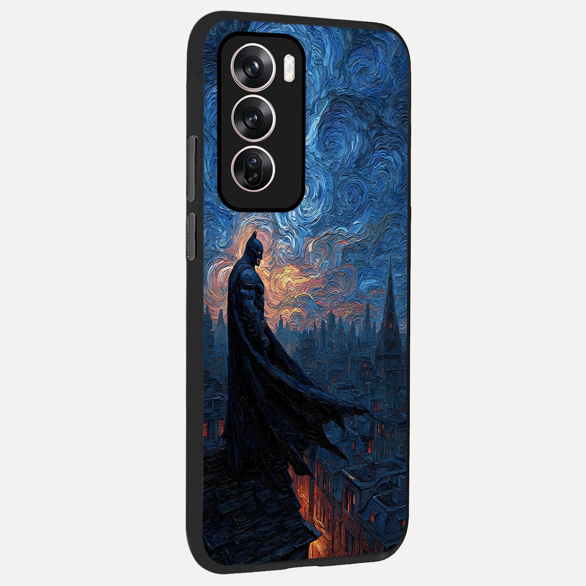  Dark Knight Dusk back cover For Oppo Reno 12 Pro slim fit glass case with vibrant aesthetic design