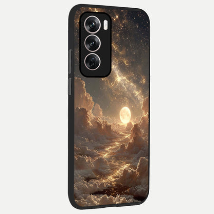  Golden Sky Dream back cover For Oppo Reno 12 Pro slim fit glass case with vibrant aesthetic design