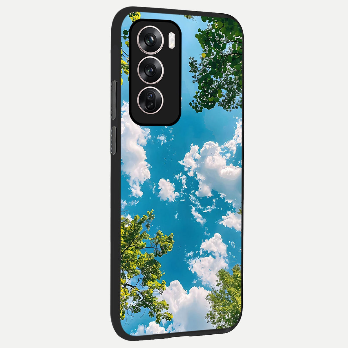  Green Moon Energy back cover For Oppo Reno 12 Pro slim fit glass case with vibrant aesthetic design