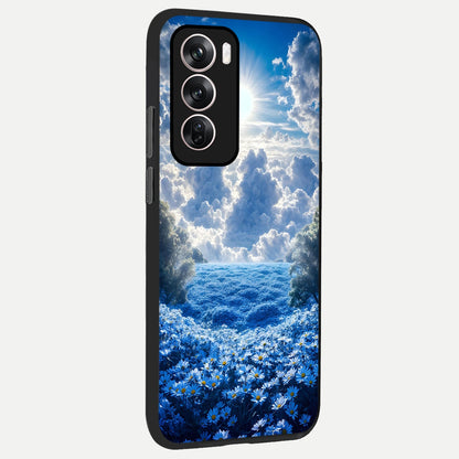  Heavenly Daisy Horizon back cover For Oppo Reno 12 Pro slim fit glass case with vibrant aesthetic design