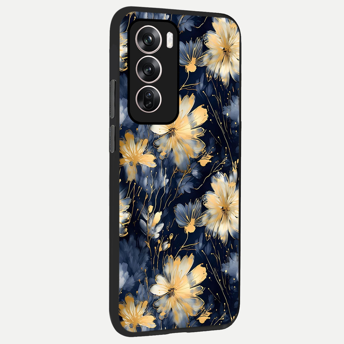 Royal Petal Dream back cover For Oppo Reno 12 Pro slim fit glass case with vibrant aesthetic design