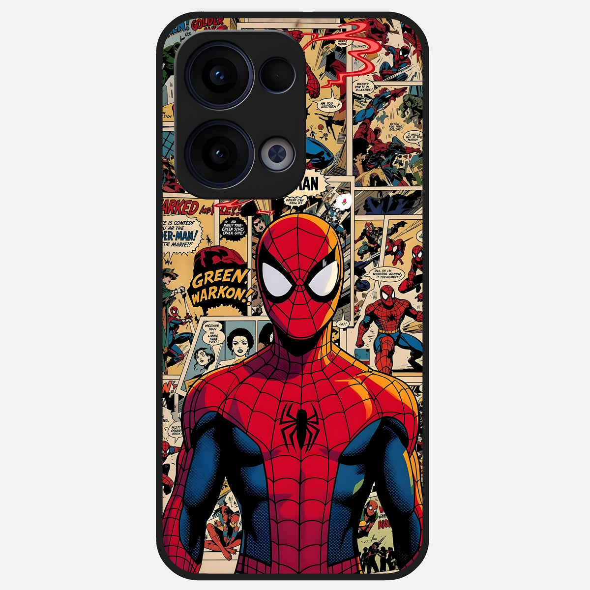  Aesthetic Spider Glass Case For Oppo Reno 13 back cover – full design glossy printed glass finish