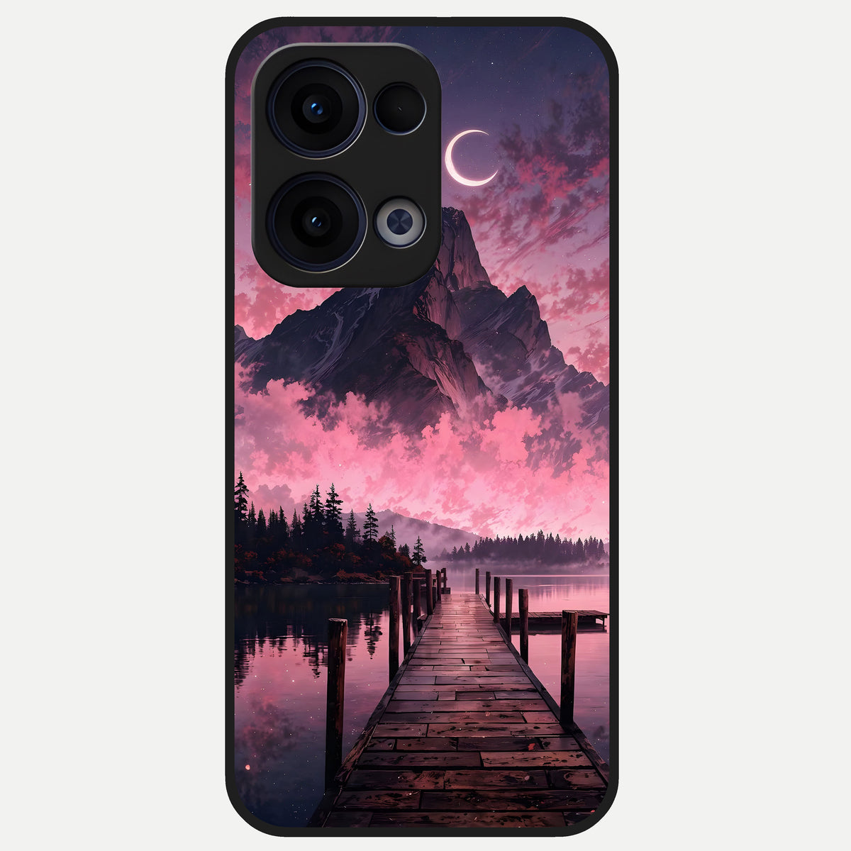  Beautiful Mountain View Glass Case For Oppo Reno 13 back cover – full design glossy printed glass finish