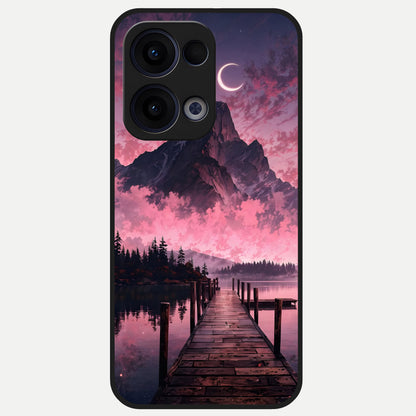  Beautiful Mountain View Glass Case For Oppo Reno 13 back cover – full design glossy printed glass finish