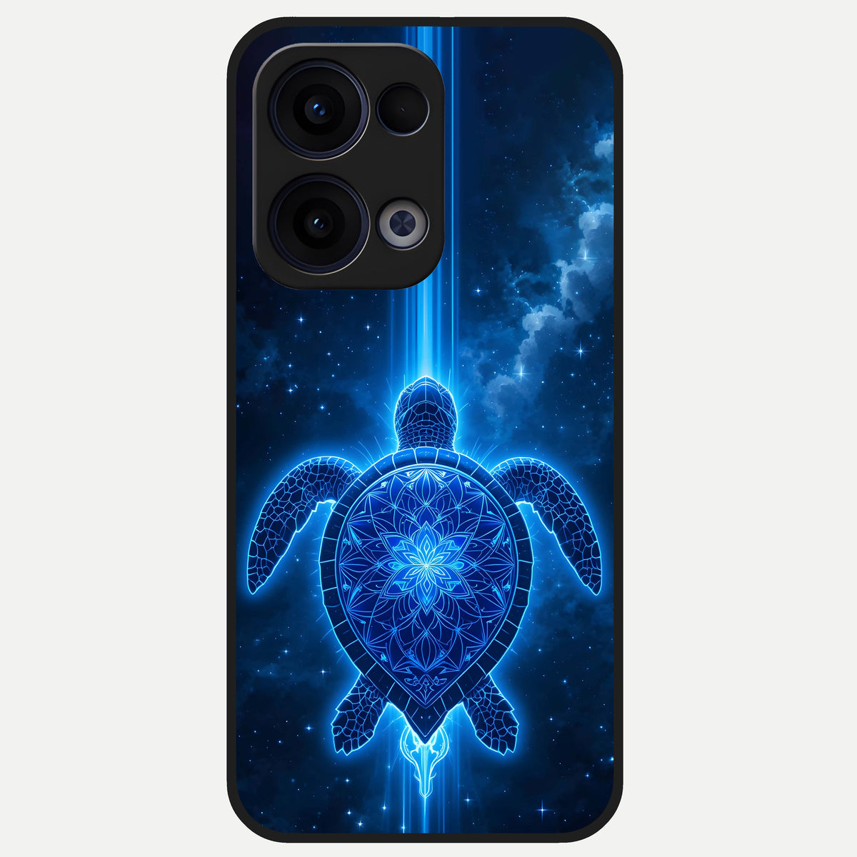  Blue Galaxy Turtle Glass Case For Oppo Reno 13 back cover – full design glossy printed glass finish