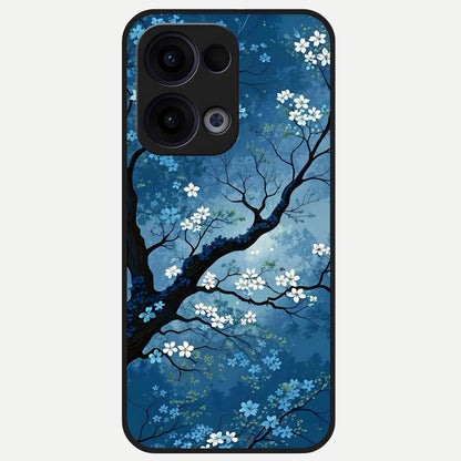  Blue Tree Serenity Glass Case For Oppo Reno 13 back cover – full design glossy printed glass finish