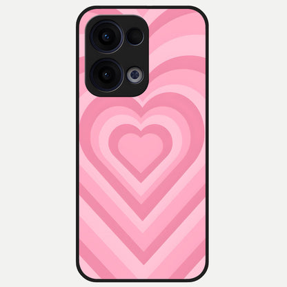  Blush Heart Waves Glass Case For Oppo Reno 13 back cover – full design glossy printed glass finish
