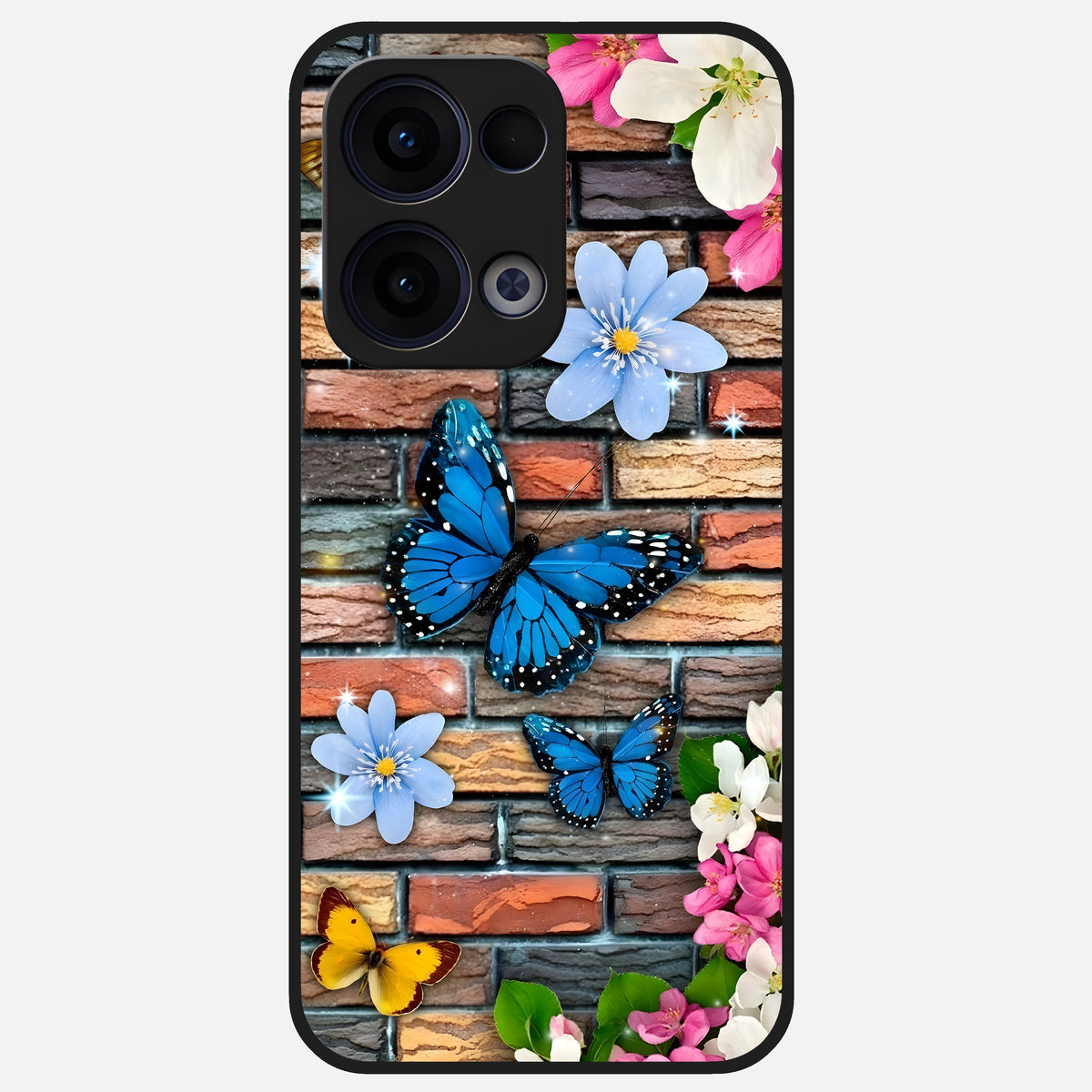  Brick Bloom Flight Glass Case For Oppo Reno 13 back cover – full design glossy printed glass finish