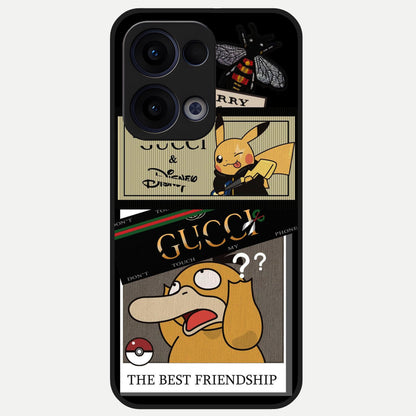  Cartoon Brand Play Mashup Glass Case For Oppo Reno 13 back cover – full design glossy printed glass finish