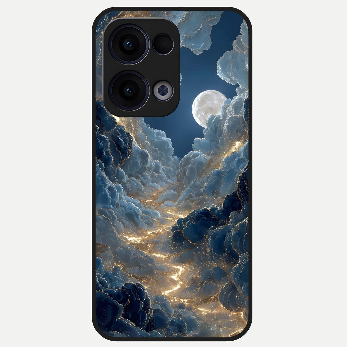  Celestial Cloud Road Glass Case For Oppo Reno 13 back cover – full design glossy printed glass finish